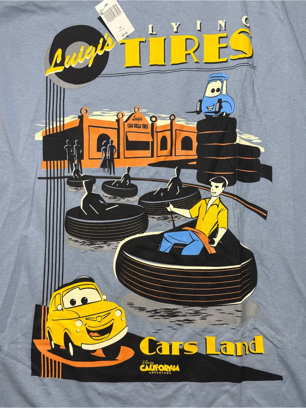 Blue Luigi’s Flying Tires Disney parks ride opening tshirt - 3XL - NWT